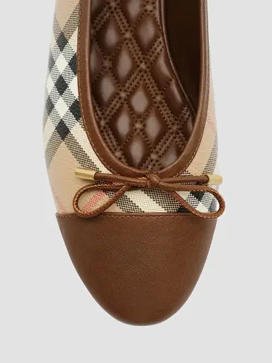 Burberry Women's Highgate Check Canvas Ballet Flats | Thumbnail 6