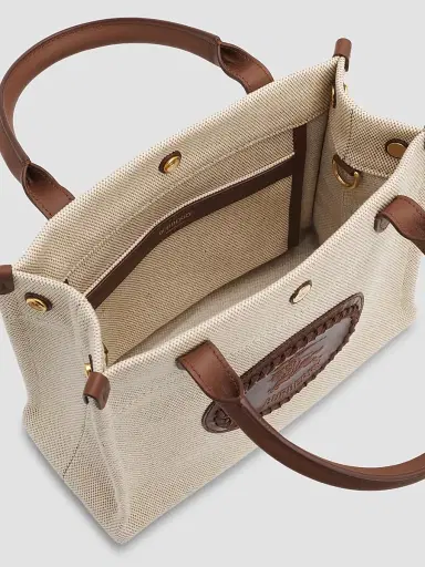 Burberry Women's EKD Mini Canvas Tote Bag | Thumbnail 3 Burberry Women's EKD Mini Canvas Tote Bag | Thumbnail 3