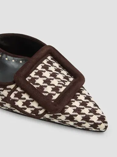 Manolo Blahnik Women's Mayslibi 70MM Houndstooth Slingback Pumps | Thumbnail 5 Manolo Blahnik Women's Mayslibi 70MM Houndstooth Slingback Pumps | Thumbnail 5