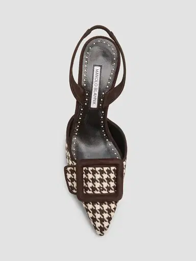 Manolo Blahnik Women's Mayslibi 70MM Houndstooth Slingback Pumps | Thumbnail 6 Manolo Blahnik Women's Mayslibi 70MM Houndstooth Slingback Pumps | Thumbnail 6