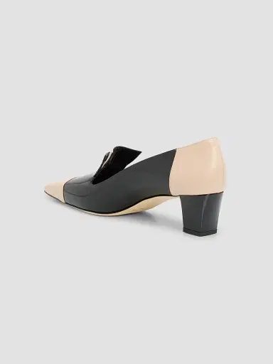 Manolo Blahnik Women's Polastron 50MM Two-Tone Leather Pumps | Thumbnail 4