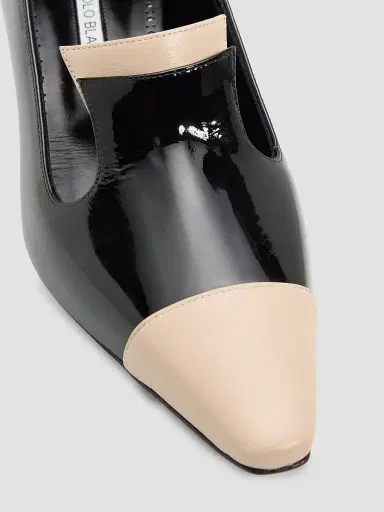 Manolo Blahnik Women's Polastron 50MM Two-Tone Leather Pumps | Thumbnail 5