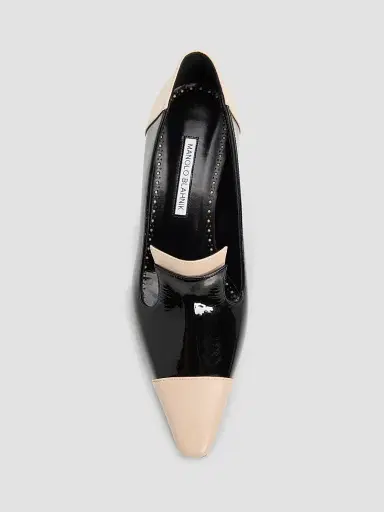 Manolo Blahnik Women's Polastron 50MM Two-Tone Leather Pumps | Thumbnail 6