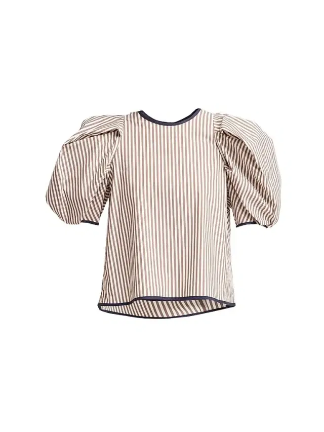 Kika Vargas Women's Lotta Striped Cotton-Blend Crewneck Blouse