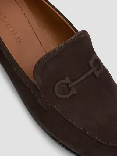 Ferragamo Women's Suede Gancini Loafers | Thumbnail 3 Ferragamo Women's Suede Gancini Loafers | Thumbnail 3