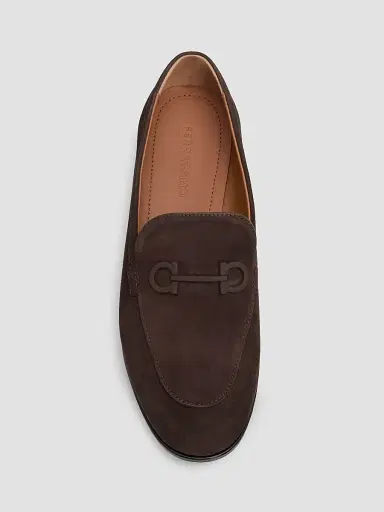 Ferragamo Women's Suede Gancini Loafers | Thumbnail 4 Ferragamo Women's Suede Gancini Loafers | Thumbnail 4