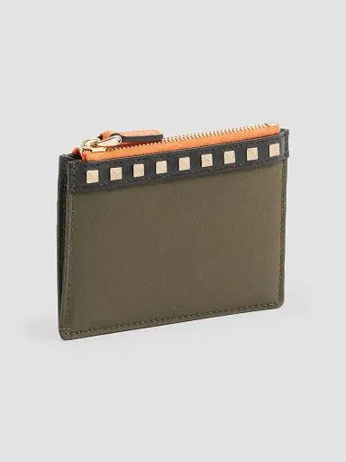 Valentino Garavani Men's Stud Up Coin Purse and Cardholder in Nylon and Grainy Calfskin | Thumbnail 3 Valentino Garavani Men's Stud Up Coin Purse and Cardholder in Nylon and Grainy Calfskin | Thumbnail 3