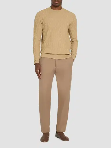 Emporio Armani Men's Wool Bar-Stitch Crewneck Sweater | Thumbnail 2