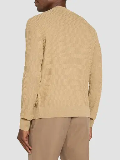 Emporio Armani Men's Wool Bar-Stitch Crewneck Sweater | Thumbnail 3