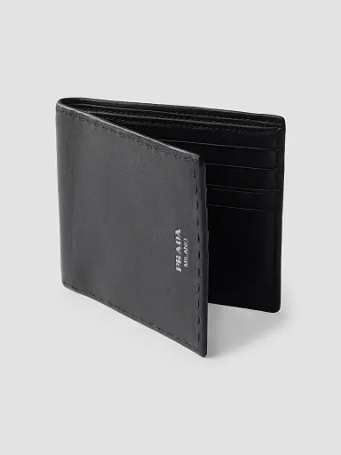 Prada Men's Antiqued Leather Wallet | Thumbnail 4 Prada Men's Antiqued Leather Wallet | Thumbnail 4