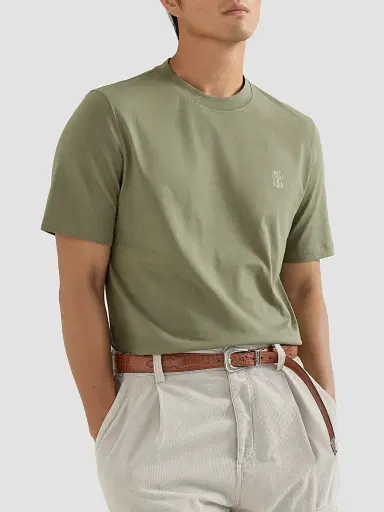 Brunello Cucinelli Men's Cotton Jersey Crew-Neck T-Shirt | Thumbnail 4