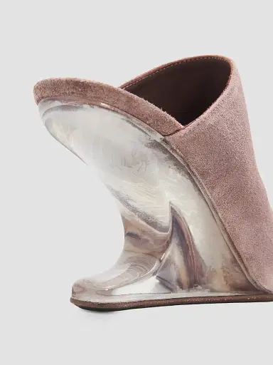 Rick Owens Women's Cantilever 8 Sabot Sharp Suede Mules | Thumbnail 3