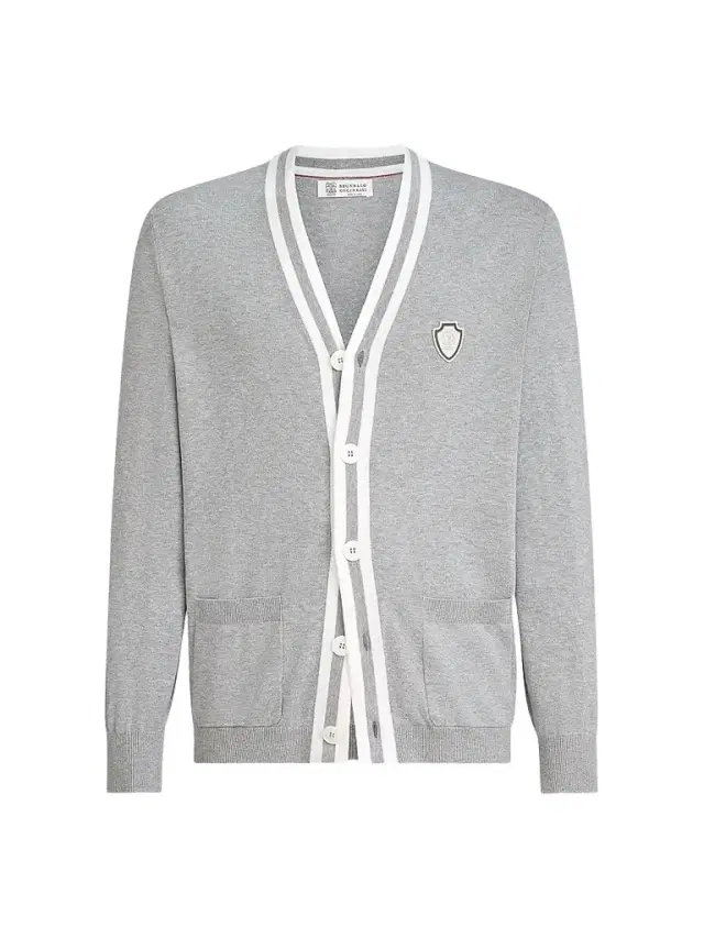 Brunello Cucinelli Men's Cotton Cardigan with Logo
