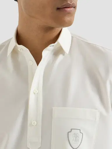 Brunello Cucinelli Men's Lightweight Virgin Wool Polo Shirt | Thumbnail 6