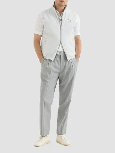 Brunello Cucinelli Men's Cotton Knit Vest with Logo | Thumbnail 2
