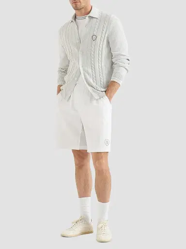 Brunello Cucinelli Men's Cotton Interlock Shorts with Logo | Thumbnail 2 Brunello Cucinelli Men's Cotton Interlock Shorts with Logo | Thumbnail 2