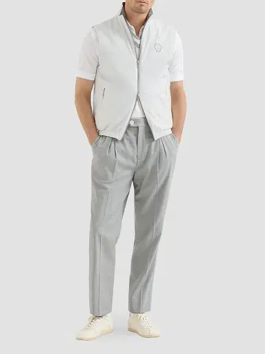 Brunello Cucinelli Men's Techno Piqué Polo Shirt with Half Zip | Thumbnail 2