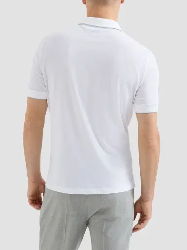Brunello Cucinelli Men's Techno Piqué Polo Shirt with Half Zip | Thumbnail 4