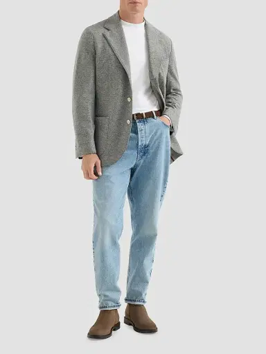 Brunello Cucinelli Men's Cashmere Jersey Blazer with Patch Pockets | Thumbnail 2 Brunello Cucinelli Men's Cashmere Jersey Blazer with Patch Pockets | Thumbnail 2