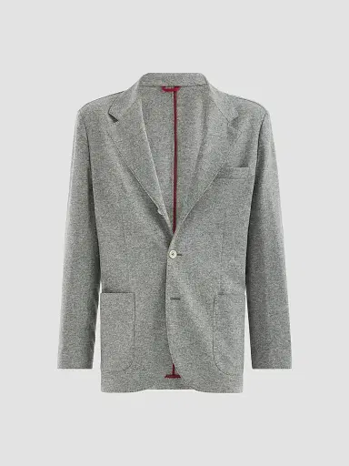 Brunello Cucinelli Men's Cashmere Jersey Blazer with Patch Pockets | Thumbnail 3 Brunello Cucinelli Men's Cashmere Jersey Blazer with Patch Pockets | Thumbnail 3