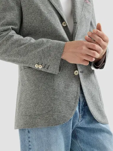 Brunello Cucinelli Men's Cashmere Jersey Blazer with Patch Pockets | Thumbnail 5 Brunello Cucinelli Men's Cashmere Jersey Blazer with Patch Pockets | Thumbnail 5