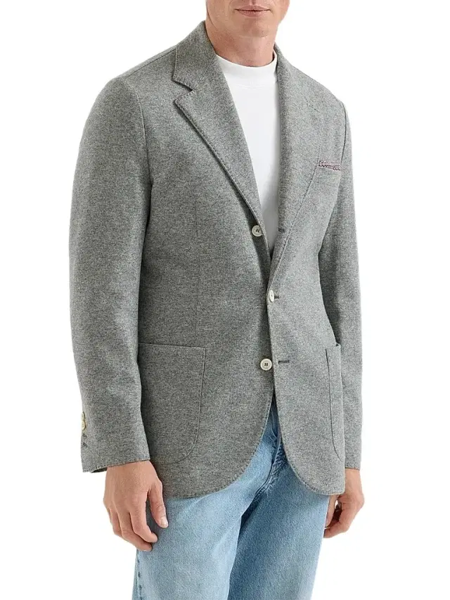 Brunello Cucinelli Men's Cashmere Jersey Blazer with Patch Pockets