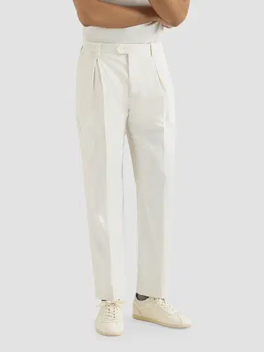 Brunello Cucinelli Men's Garment-Dyed Trousers in American Pima Cotton Comfort Gabardine | Thumbnail 5