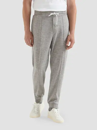 Brunello Cucinelli Men's Cashmere and Silk French Terry Trousers with Elasticated Zipper Cuffs | Thumbnail 3