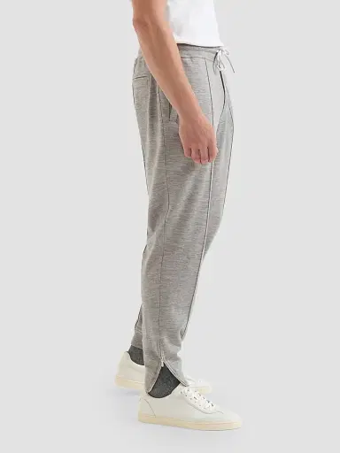 Brunello Cucinelli Men's Cashmere and Silk French Terry Trousers with Elasticated Zipper Cuffs | Thumbnail 4