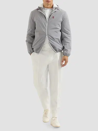Brunello Cucinelli Men's Nylon Trousers with Tabbed Waistband, Crête Detail | Thumbnail 2 Brunello Cucinelli Men's Nylon Trousers with Tabbed Waistband, Crête Detail | Thumbnail 2
