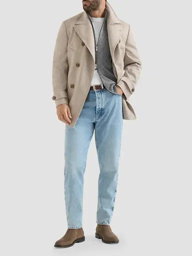 Brunello Cucinelli Men's Cashmere High-Neck Cardigan with Zipper | Thumbnail 2