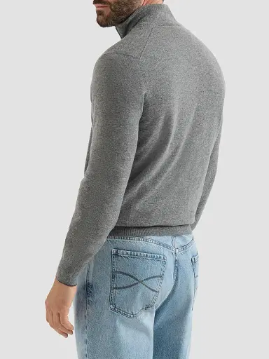Brunello Cucinelli Men's Cashmere High-Neck Cardigan with Zipper | Thumbnail 4