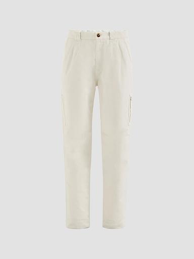 Brunello Cucinelli Men's Peached Cotton Gabardine Trousers with Zipped Pocket | Thumbnail 1