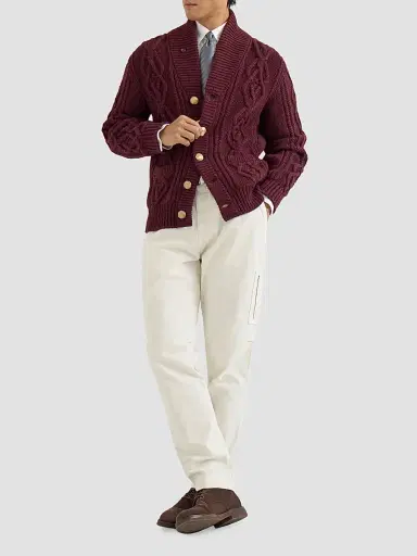 Brunello Cucinelli Men's Peached Cotton Gabardine Trousers with Zipped Pocket | Thumbnail 2