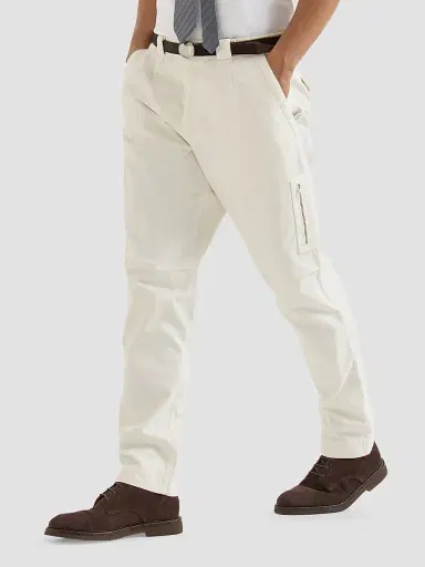 Brunello Cucinelli Men's Peached Cotton Gabardine Trousers with Zipped Pocket | Thumbnail 4