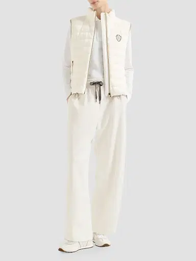 Brunello Cucinelli Women's Techno Cotton Piqué Track Trousers | Thumbnail 2