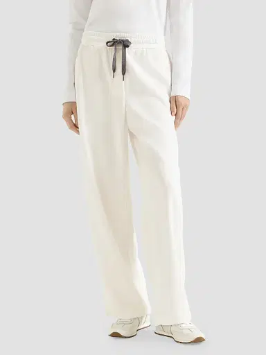 Brunello Cucinelli Women's Techno Cotton Piqué Track Trousers | Thumbnail 3