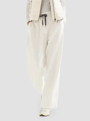 Brunello Cucinelli Women's Techno Cotton Piqué Track Trousers | Thumbnail 5