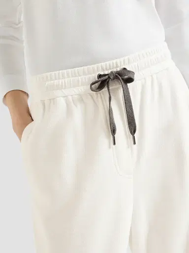 Brunello Cucinelli Women's Techno Cotton Piqué Track Trousers | Thumbnail 6