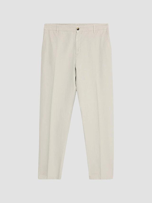 Isaia Men's Cotton-Linen-Blend Crease-Front Pants