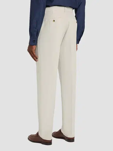 Isaia Men's Cotton-Linen-Blend Crease-Front Pants | Thumbnail 3 Isaia Men's Cotton-Linen-Blend Crease-Front Pants | Thumbnail 3