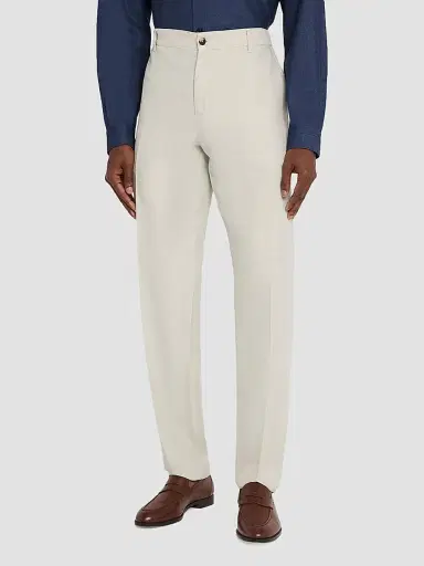 Isaia Men's Cotton-Linen-Blend Crease-Front Pants | Thumbnail 4 Isaia Men's Cotton-Linen-Blend Crease-Front Pants | Thumbnail 4