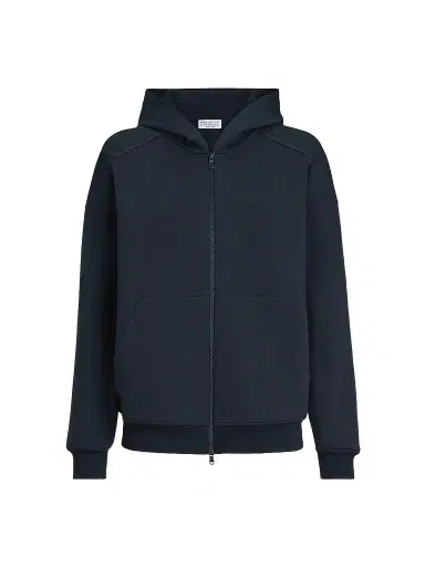 Brunello Cucinelli Women's Stretch Cotton Lightweight French Terry Hooded Sweatshirt | Thumbnail 1 Brunello Cucinelli Women's Stretch Cotton Lightweight French Terry Hooded Sweatshirt | Thumbnail 1