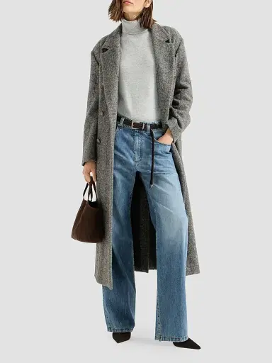 Brunello Cucinelli Women's Lightweight Denim Contemporary Loose Trousers | Thumbnail 2