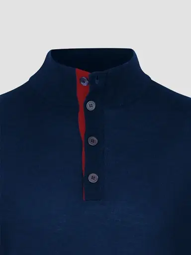 Stefano Ricci Men's Buttoned Mockneck Sweater | Thumbnail 3
