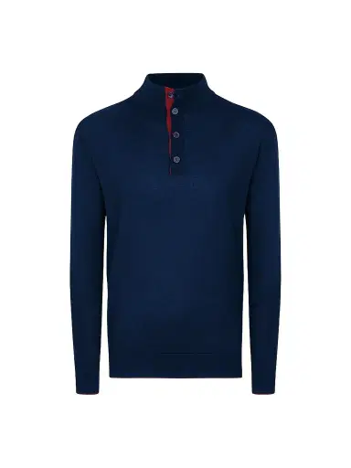 Stefano Ricci Men's Buttoned Mockneck Sweater | Thumbnail 1