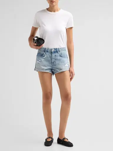 Ksubi Women's Venice Distressed Denim Low-Rise Slouch Shorts | Thumbnail 2 Ksubi Women's Venice Distressed Denim Low-Rise Slouch Shorts | Thumbnail 2