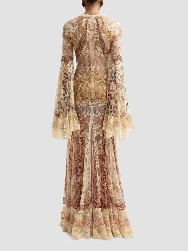 Zimmermann Women's Valiant Floral Silk Patchwork Gown | Thumbnail 3 Zimmermann Women's Valiant Floral Silk Patchwork Gown | Thumbnail 3