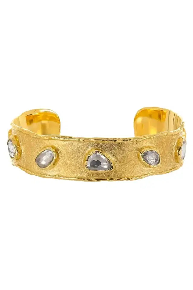 VICTOR VELYAN White Sapphire Cuff Bracelet