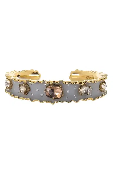 VICTOR VELYAN Brown Zircon Diamond Ruffle Cuff Bracelet | Thumbnail 1